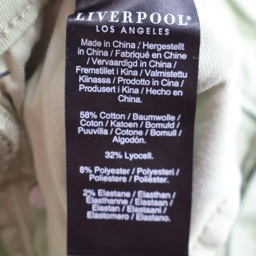 Liverpool Los Angeles Sage Green Skinny Jeans 12/31 NWT Mid Rise Stretch Denim - Picture 7 of 7